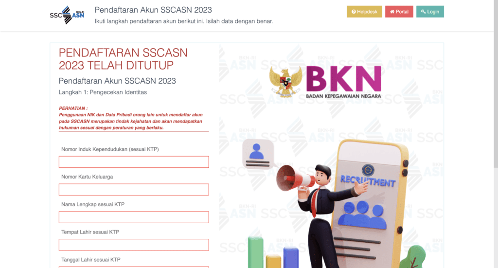 pendaftaran cpns bin