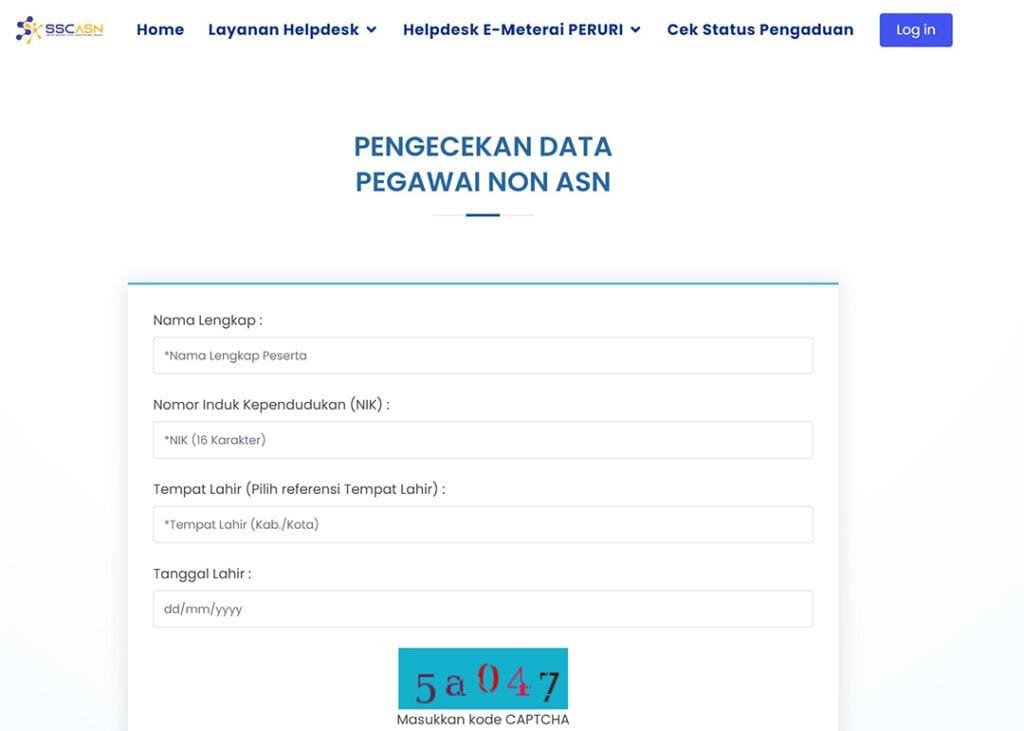 cek data honorer di bkn