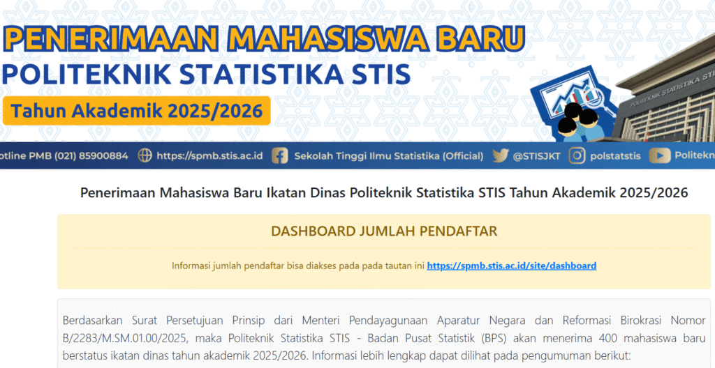 hasil selesksi tes stis 2025
